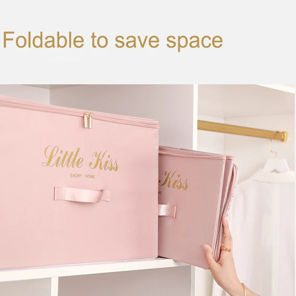 Foldable Storage Box Clothing Quilt Organizer Fabric Caja Organizadora Clothes Container Closet Home Organizer Large Capacity