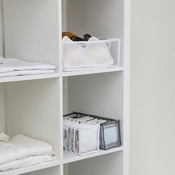 Folding House Storage Box Nylon Mesh Baby Hive Drawers Organizer For Room Underwear Bra Socks Clothes Wardrobes Bedroom Cabinet
