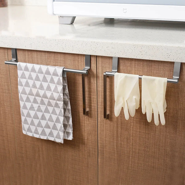 2 Size Towel Racks Kitchen Cabinet Door Towel Rack Bar Hanging Holder Bathroom Shelf Rack Home Organizer Wall Shelf
